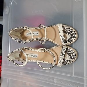 Steve Madden Jennis 7.5M Snakeskin Leather Dress Sandal Used